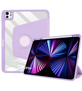 Apple iPad Pro 11 3. 4. Nesil Kılıf Termik Kalem Bölmeli Dönebilen Standlı Kılıf (Lila)