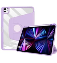 Apple iPad Pro 11 3. 4. Nesil Kılıf Termik Kalem Bölmeli Dönebilen Standlı Kılıf (Lila)