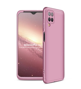 Samsung Galaxy A12 Kılıf 3 Parça Slim Sert Silikon Kapak AYS (Rose)