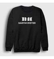 Presmono Unisex Beyaz Logo K Pop Baby Monster Babymonster Sweatshirt 490793tt (Siyah)