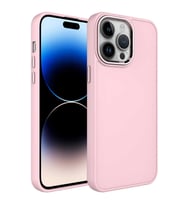 iPhone 13 Pro Max Kılıf Luna Dışı Soft Yumuşak İçi Kadife Kılıf (Pembe)