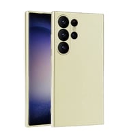 Galaxy S24 Ultra Kılıf Kamera Çıkıntılı Soft Silikon (Gold)