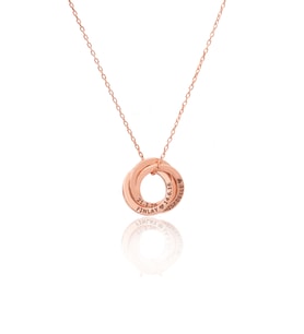 İsimli Üç Halkalı Gümüş Kolye (Rose)