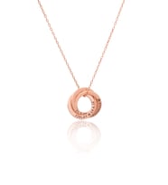 İsimli Üç Halkalı Gümüş Kolye (Rose)