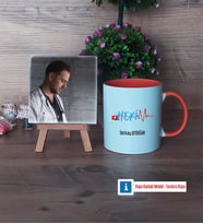 Hekim Fotoğraflı Dekoratif Taş, Kupa Bardak Beyaz Hediye (Model 13)