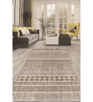 Dijital Kaymaz Taban Yıkanabilir Modern Renkli Salon Halısı Mutfak Halısı Yolluk ND-HT-929 (Kahverengi)