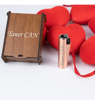 İSME ÖZEL AHŞAP KUTULU METAL CLIPPER (Rose)