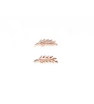 925 Ayar Gümüş Akasya Yaprağı Earcuff Küpe (Rose)
