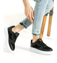 Tstore kadın günlük spor ayakkabı sneaker 0002 (Siyah - Beyaz)