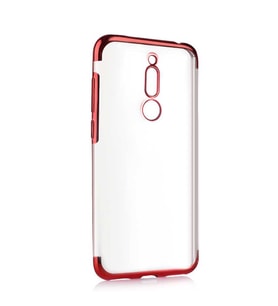 Meizu M6T Kılıf Zore Dört Köşeli Lazer Silikon Kılıf (Kırmızı)