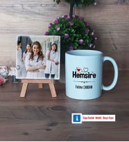 Hemşire Fotoğraflı Dekoratif Taş, Kupa Bardak Beyaz Hediye (Model 1)