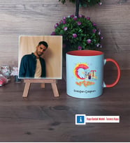 Grafiker Fotoğraflı Dekoratif Taş, Kupa Bardak Beyaz Hediye (Model 13)