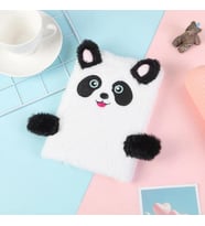 Gifttime Peluş Çizgili Sevimli Panda Tasarımlı Defter (Beyaz)