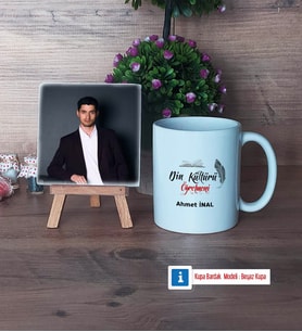 Din Kültürü Öğretmeni Fotoğraflı Dekoratif Taş, Kupa Bardak Beyaz Hediye (Model 1)