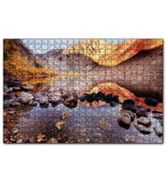 Cakapuzzle Sonbahar Renkleri ve Berrak Dağ Gölü  Puzzle Yapboz MDF (Ahşap) (500 Parça)