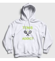 Presmono Unisex Beyaz Addict Spor Tennis Tenis Kapüşonlu Sweatshirt 329967tt (Beyaz)