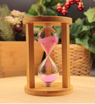 Ahşap Bambu Kum Saati 10 DAKİKA (Pembe)
