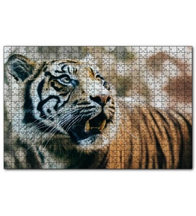 Cakapuzzle Kaplan Saldırıya Hazır  Puzzle Yapboz MDF (Ahşap) (1000 Parça)