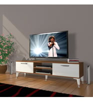 Decoraktiv Eko 140 Mdf Dvd Silver Tv Ünitesi Tv Sehpası (Beyaz - Kahverengi)