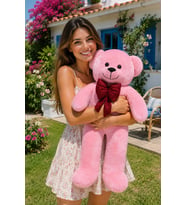 PANDAMKE 120&100 Papyonlu Büyük Ayıcık (Pembe)