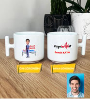 Kişiye Özel Karikatürlü Fizyoterapist Hediye T Kupa Bardak Erkek Fizyoterapiste Tıp Bayramı Hediyesi (Beyaz)