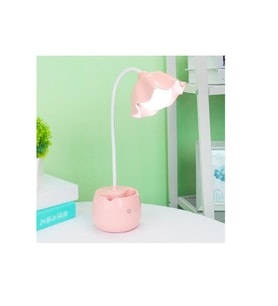 Livava Çiçek Led Masa Lambası, Usb Li, Beyaz, 30x11 (Pembe)