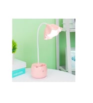 Livava Çiçek Led Masa Lambası, Usb Li, Beyaz, 30x11 (Pembe)