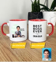 Kişiye Özel Karikatürlü Patron Hediye Kupa Bardak Big Boss Patrona Doğum Günü Hediyesi (Pembe)