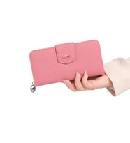 Bagacar Bozuk Para Bölmeli Dikdörtgen Kullanışlı Cüzdan  Beyaz (Pembe)