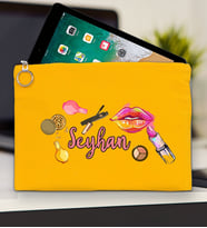 BK Gift Kişiye Özel İsimli-4 Tablet Çantası 30x21cm(12 Renk Seçeneği), Ipad Çantası, Baskılı Tablet Kılıfı (Sarı)