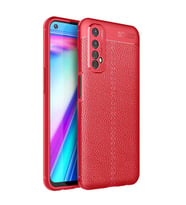 Realme 7 Kılıf Deri Tarzı Niss Silikon Case (Kırmızı)
