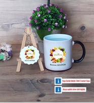 Diyetisyen Kupa Bardak Kırmızı ve Ahşap Anahtarlık Hediye (Model 8)