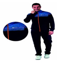 Crozwise 1222 Dalgıç Kumaş Regular-Fit Astarsız Erkek Eşofman Takım (Lacivert-Turuncu)