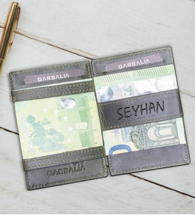 Kendin Tasarla Hakiki Deri Unisex Sihirbaz Kartlık Cüzdan (Yeşil)