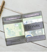 Kendin Tasarla Hakiki Deri Unisex Sihirbaz Kartlık Cüzdan (Yeşil)