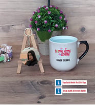 Sosyal Hizmet Uzmanı Kupa Bardak Beyaz ve Fotoğraflı Ahşap Anahtarlık Hediye (Model 10)