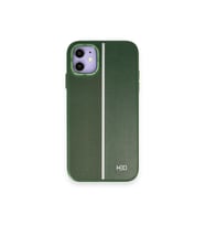 Uyumlu Model Apple iPhone 11 Kılıf Line Pu Deri Lizbon Kapak (Koyu Yeşil)