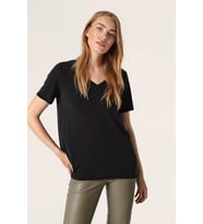 Kadın V Yaka Tshirt SPR24TSK40 (Siyah)