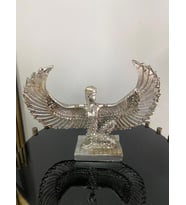 Dekoratif İsis Biblo Mısır Tanrıçası Melek şamdan modeli biblo (Gümüş)