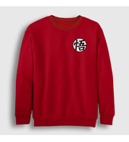 Presmono Unisex Beyaz Kanji Go Anime Dragon Ball Sweatshirt 236289tt (Kırmızı)