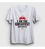 Presmono Unisex Sarı Greatest Muhammed Ali T-Shirt 230228tt (Beyaz)