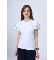 Toontoy Kız Çocuk Okul Tişört (Beyaz)