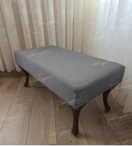 Ayak Ucu Kapı Önü Antre Düz Bench Puf Orta Sehpa Ceviz Ayak (100*45) (Gri)