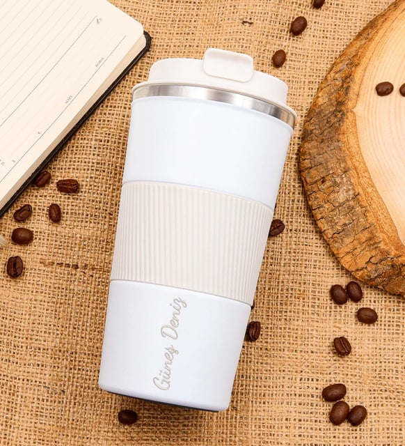 Silikon Halkalı 500 Ml Çelik Termos (Beyaz)