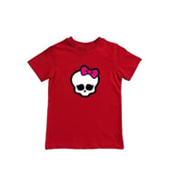 MONSTER HIGH baskılı pamuklu penye kumaş yazlık çocuk tişört (Kırmızı)