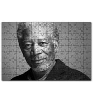 Cakapuzzle Morgan Freeman Siyah Beyaz Görsel Portre Puzzle Yapboz MDF(Ahşap) (255 Parça)