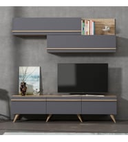 AMSTERDAM STYLE ALT-ÜST MODÜL TAKIM TV ÜNİTESİ (Antrasit)