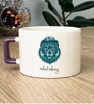Kişiye Özel Cool Aslan Hediye Lüks Fincan Aslan Baskılı (Mor)