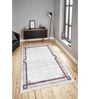 Dijital Baskılı Yıkanabilir Kaymaz Modern Renkli Salon Halısı Mutfak Halısı Yolluk ND-HY-1124 (Gri)