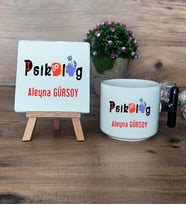 Psikolog Hediye Seti Kupa Bardak T Kulplu ve Dekoratif Taş Psikoloğa Hediye (Model 6)